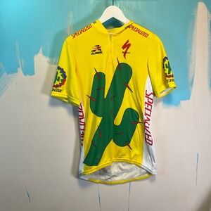 Specialized Cactus Cup Series 1993 Cycling Jersey Yellow Green Cactus Graphic L